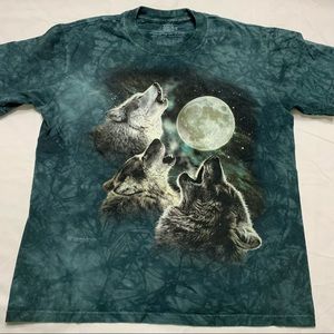 The Mountain Tie Dye Wolf Tee Shirt Size S